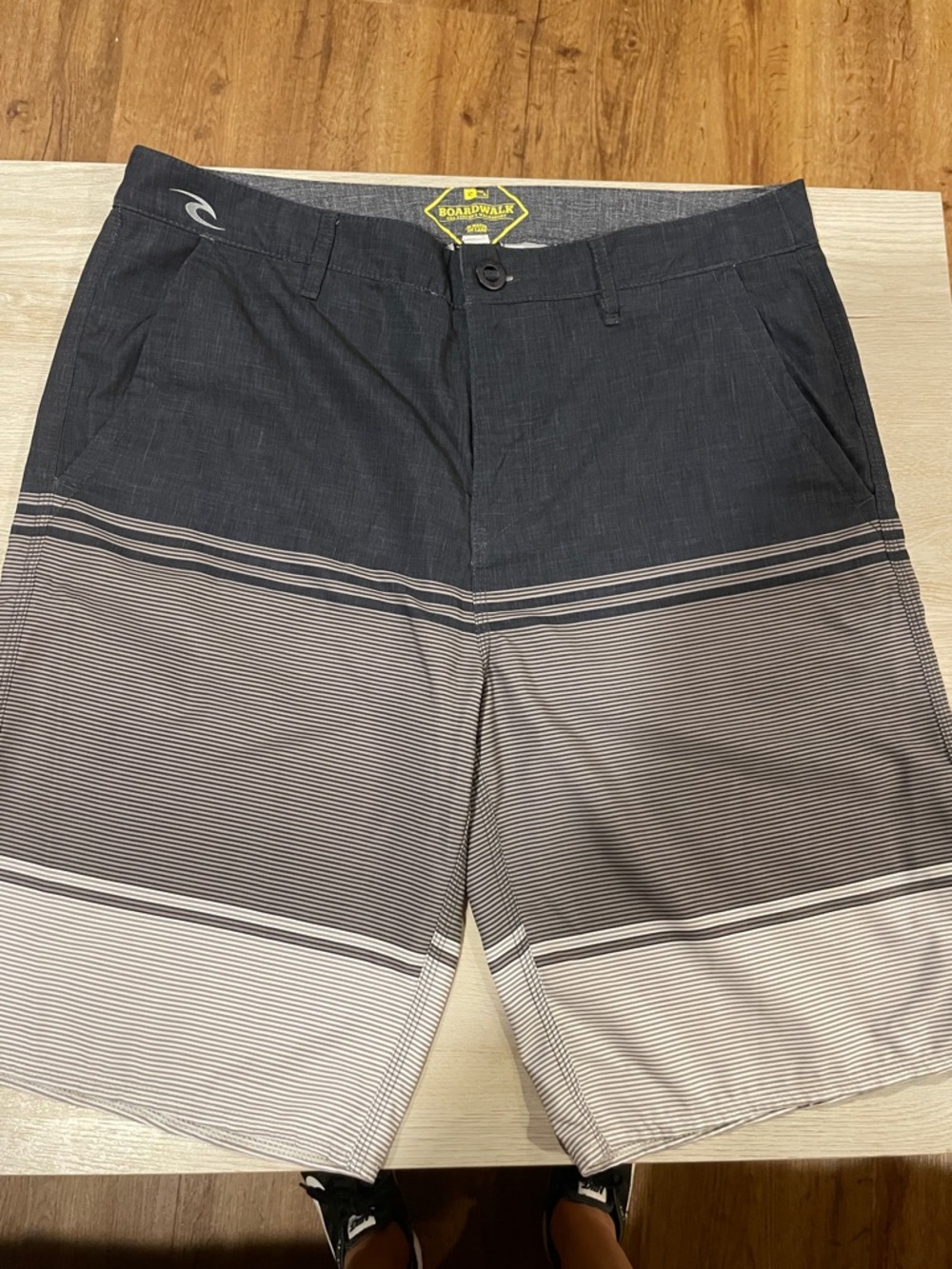 Rip Curl Men's Gradient Stripe Boardshorts in Black and Gray